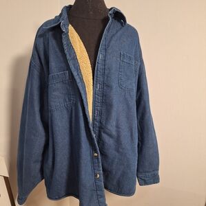 Blue Denim Jacket with Sherpa Lining